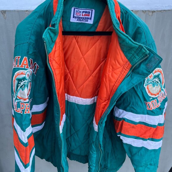 Vintage 90's Miami Dolphins Starter Jacket- Zip Up- Size XL - Picture 4 of 7